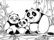 Printable Pandas coloring sheets for Kids