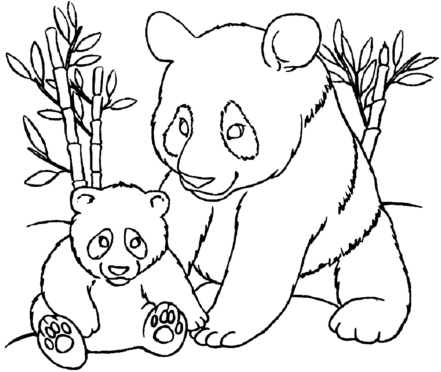 Panda drawing to color, easy for children