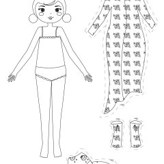 Printable Paper Dolls coloring sheets for Kids