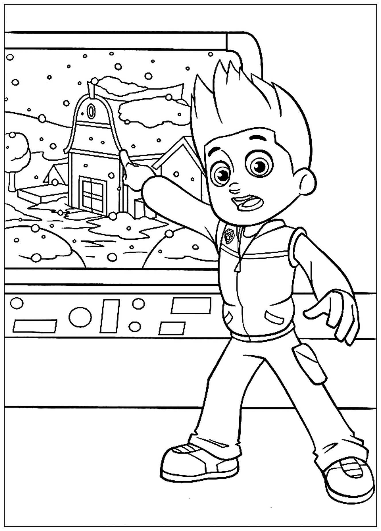 Easy Patrol coloring pages for kids: Mission