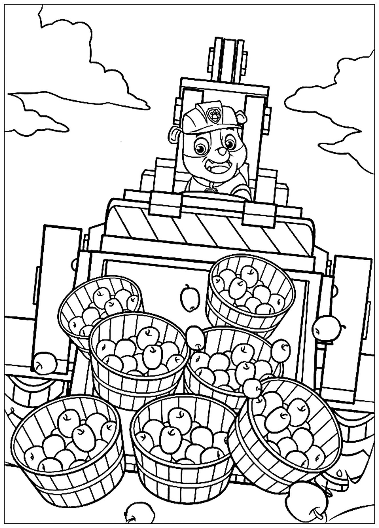 Simple Patrol coloring pages for kids
