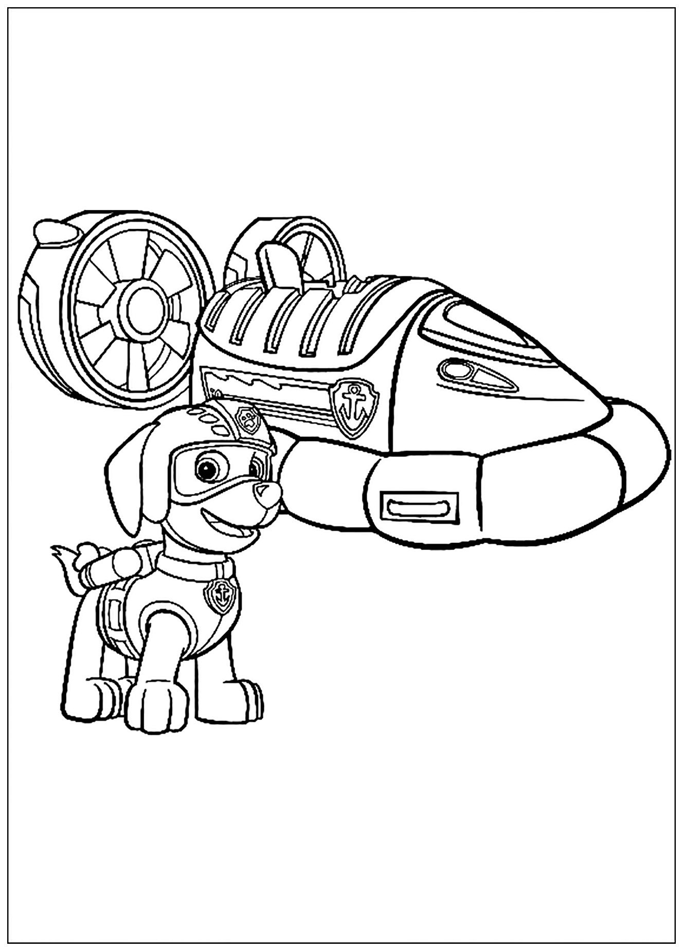 Incredible Patrol coloring pages for kids: Zuma