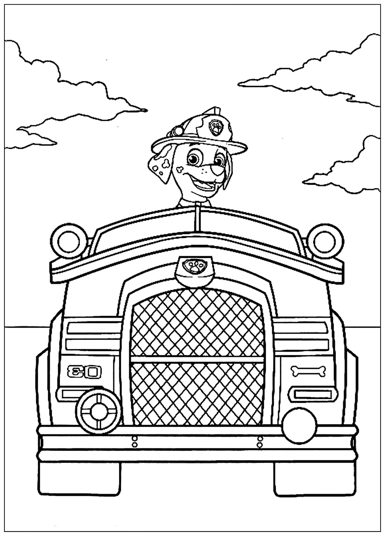 Pat Patrol : Vehicle (Printable Paw Patrol Coloring Page for Kids)
