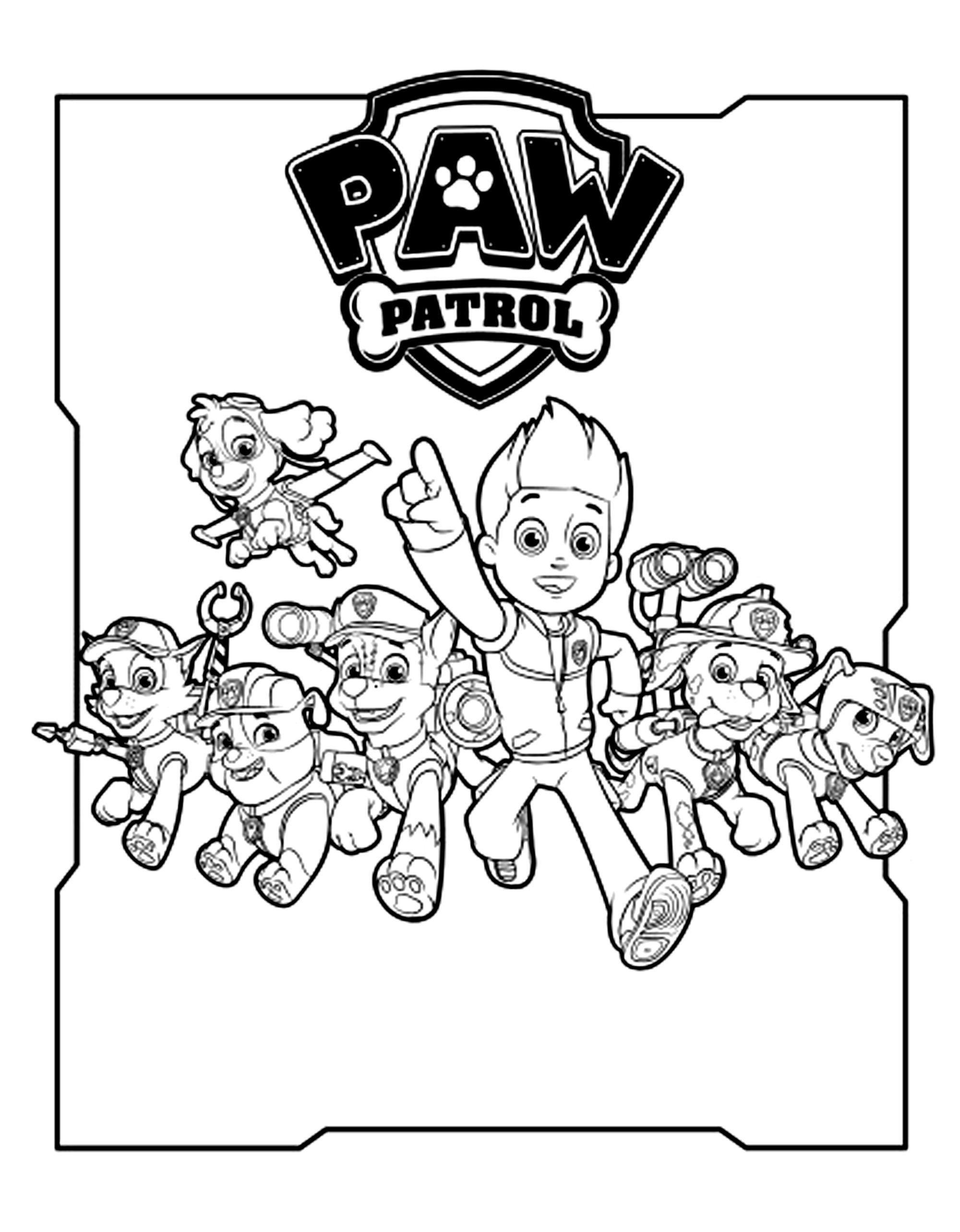 Paw patrol free to color for kids - Paw Patrol Kids Coloring Pages