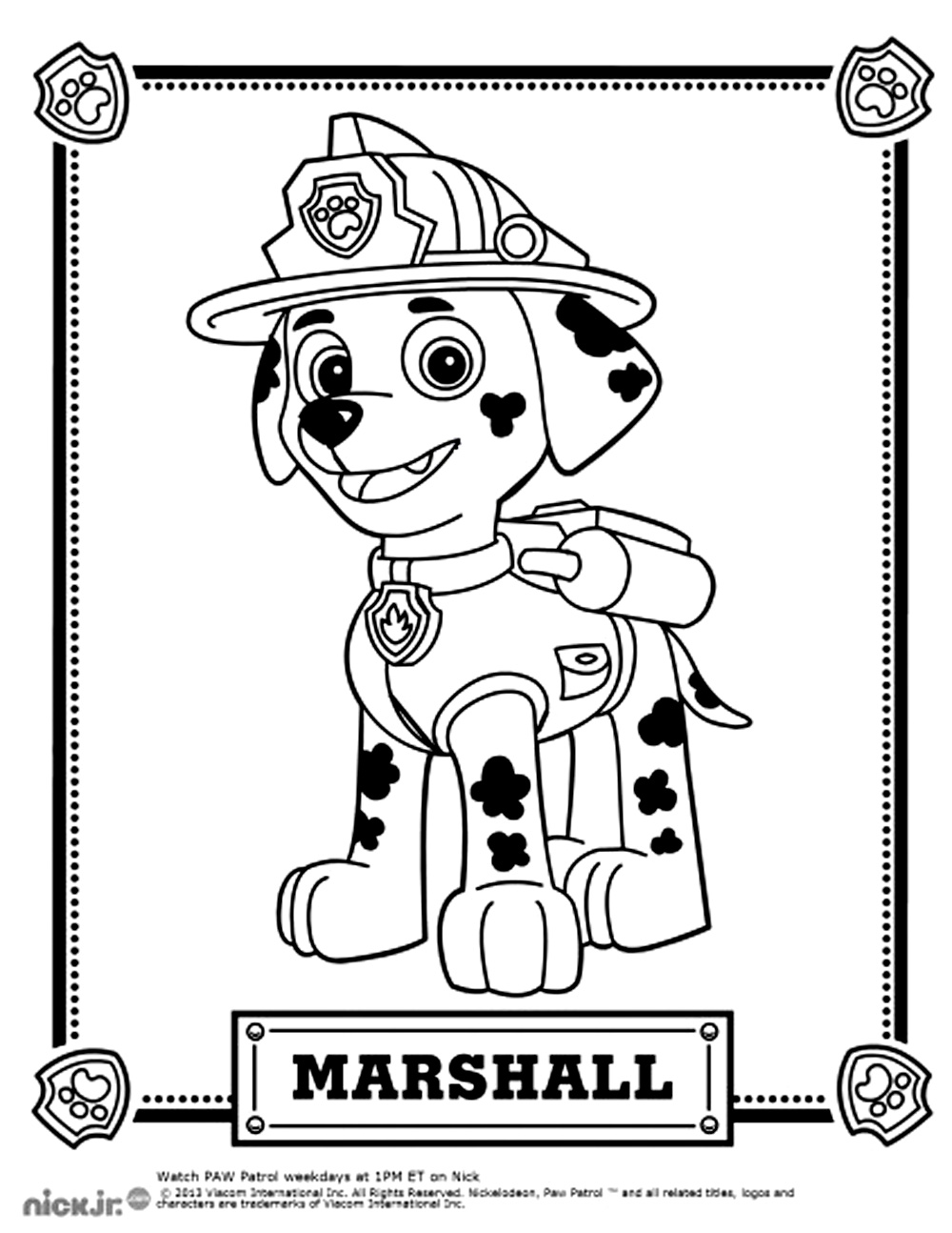 free printable paw patrol coloring pages