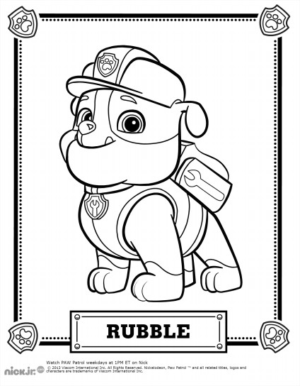 free printable paw patrol coloring pages