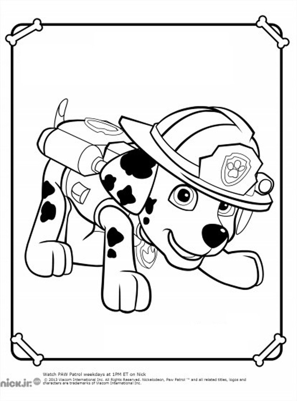 Image of the dalmatian Marcus (Marshall) to print and color