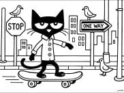 Printable Pete the Cat coloring sheets for Kids