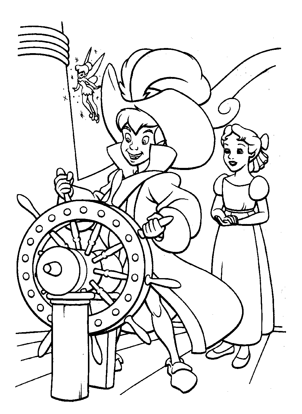 Beautiful Peter Pan coloring page to print and color