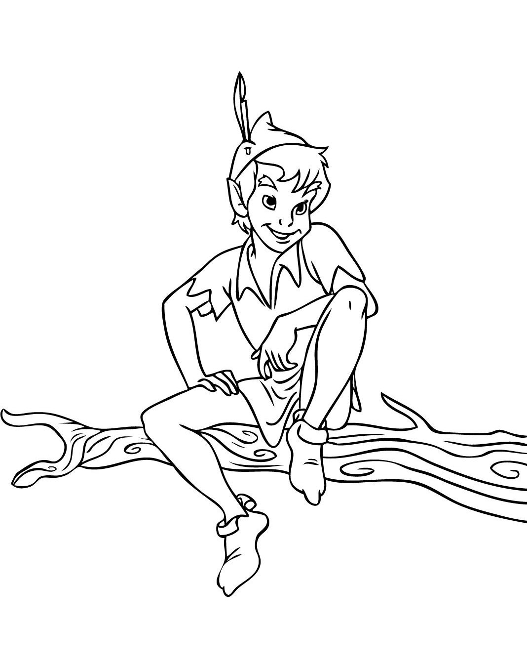 Funny Peter Pan coloring page for kids