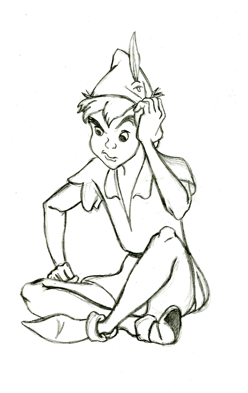 Coloriage simple de Peter Pan