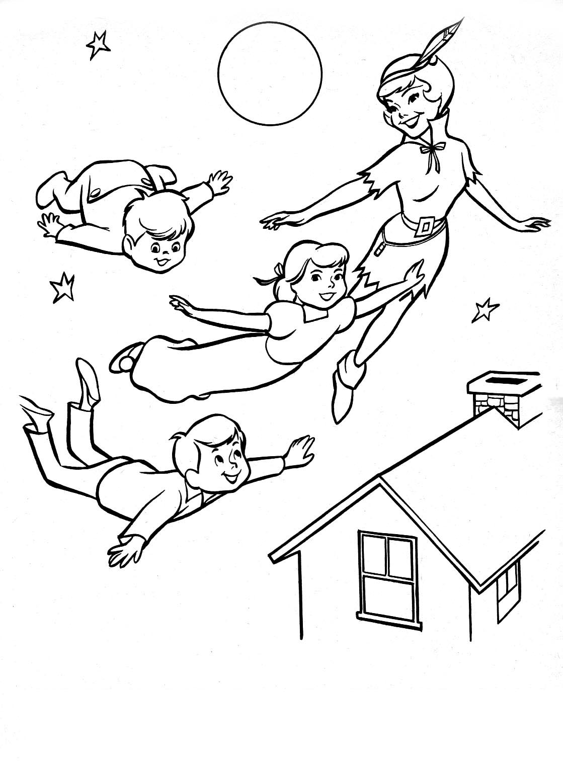 Free Peter Pan Drawing To Print And Color Peter Pan Kids Coloring Pages