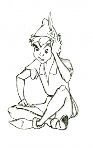 Free Peter Pan drawing to download and color