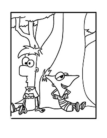 Super coloring of Phineas and Ferb (Disney) quite simple Super coloring of Phineas and Ferb (Disney) quite simple