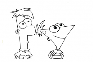 Coloring page phineas and ferb free to color for kids