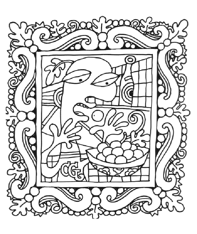 Simple Picasso coloring page to download for free