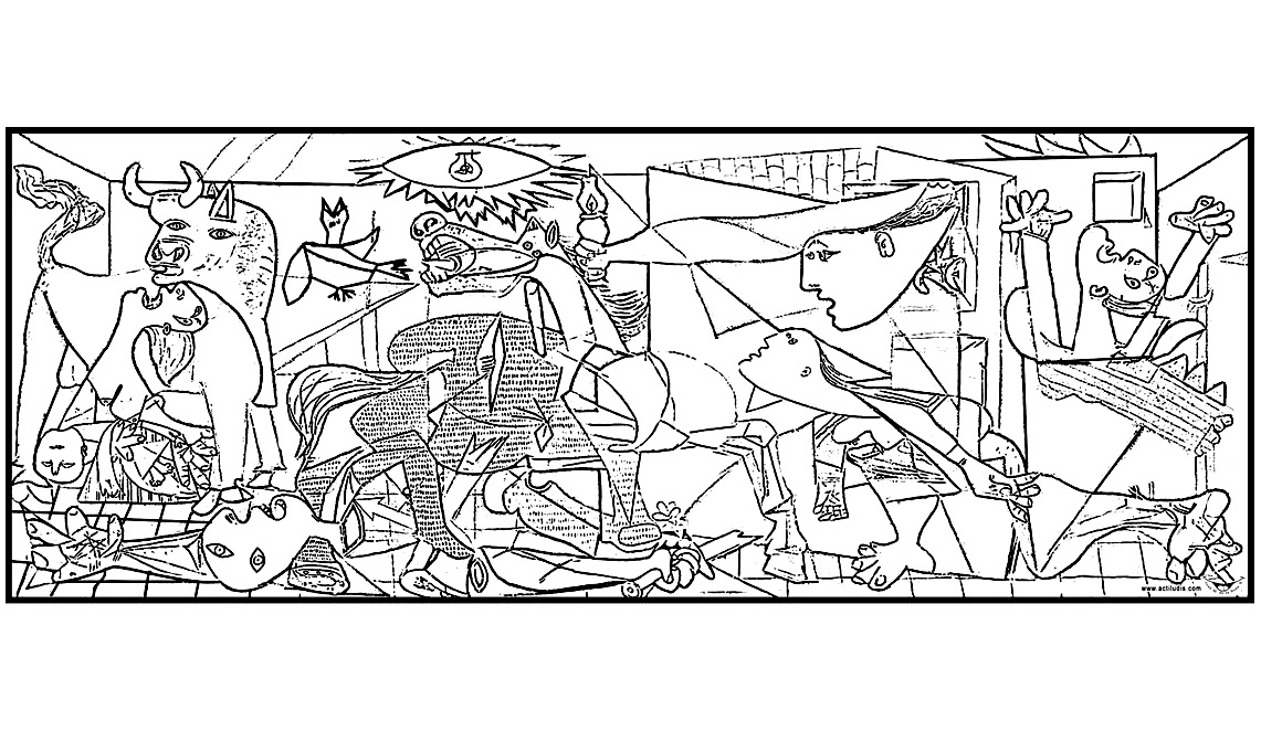 Printable Pablo Picasso coloring page to print and color