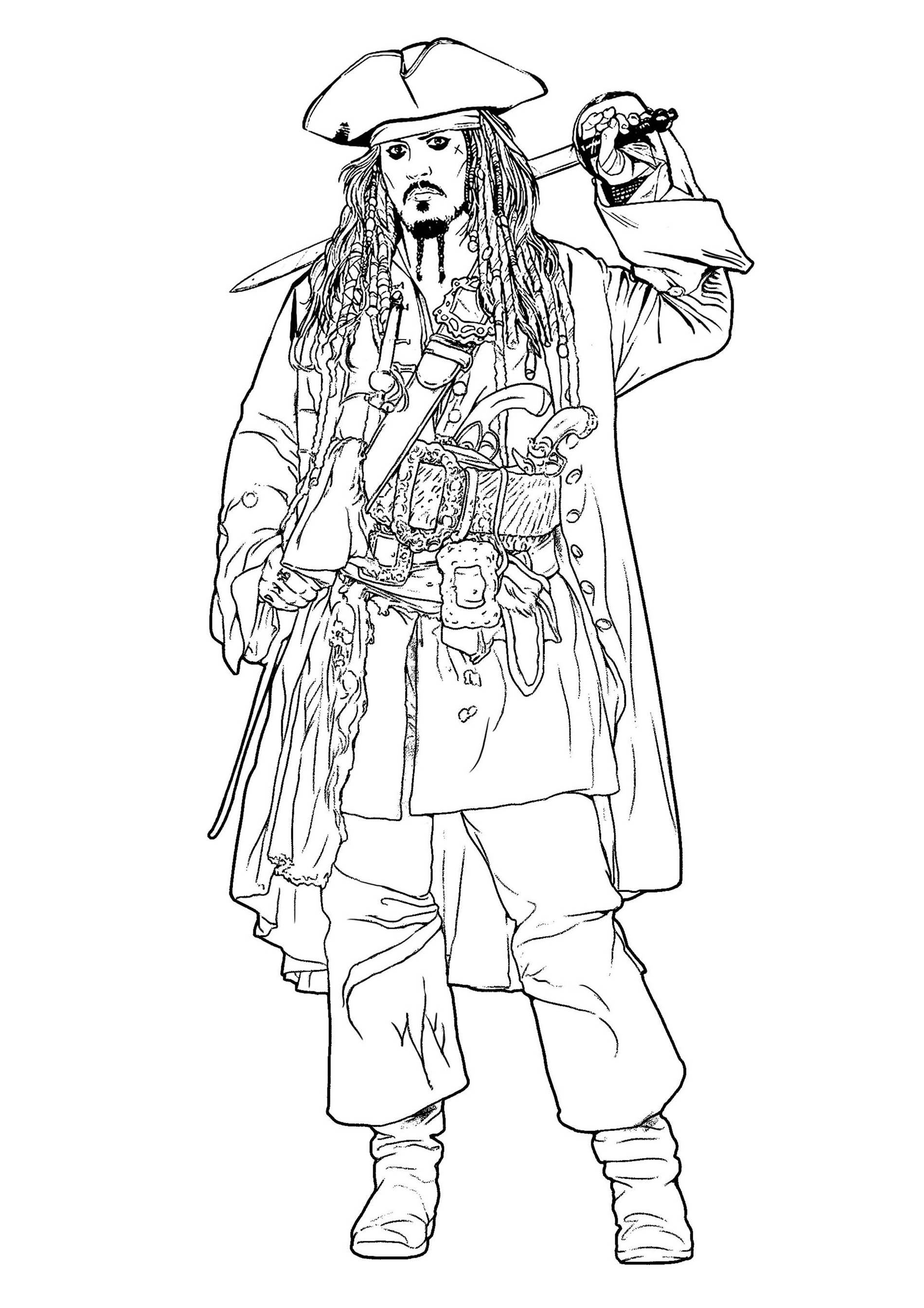 The hero of Pirates of the Caribbean is just waiting for some colors.