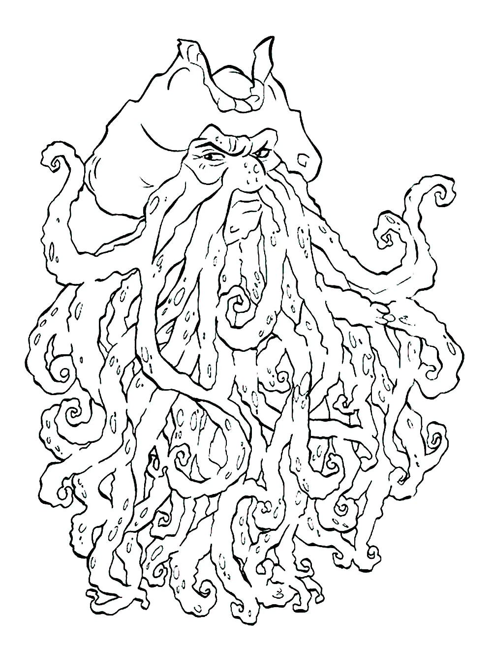 Pirates of the Caribbean: David Jones (Printable Coloring Page for Kids)
