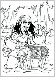 Coloring page pirates of the caribbean for kids