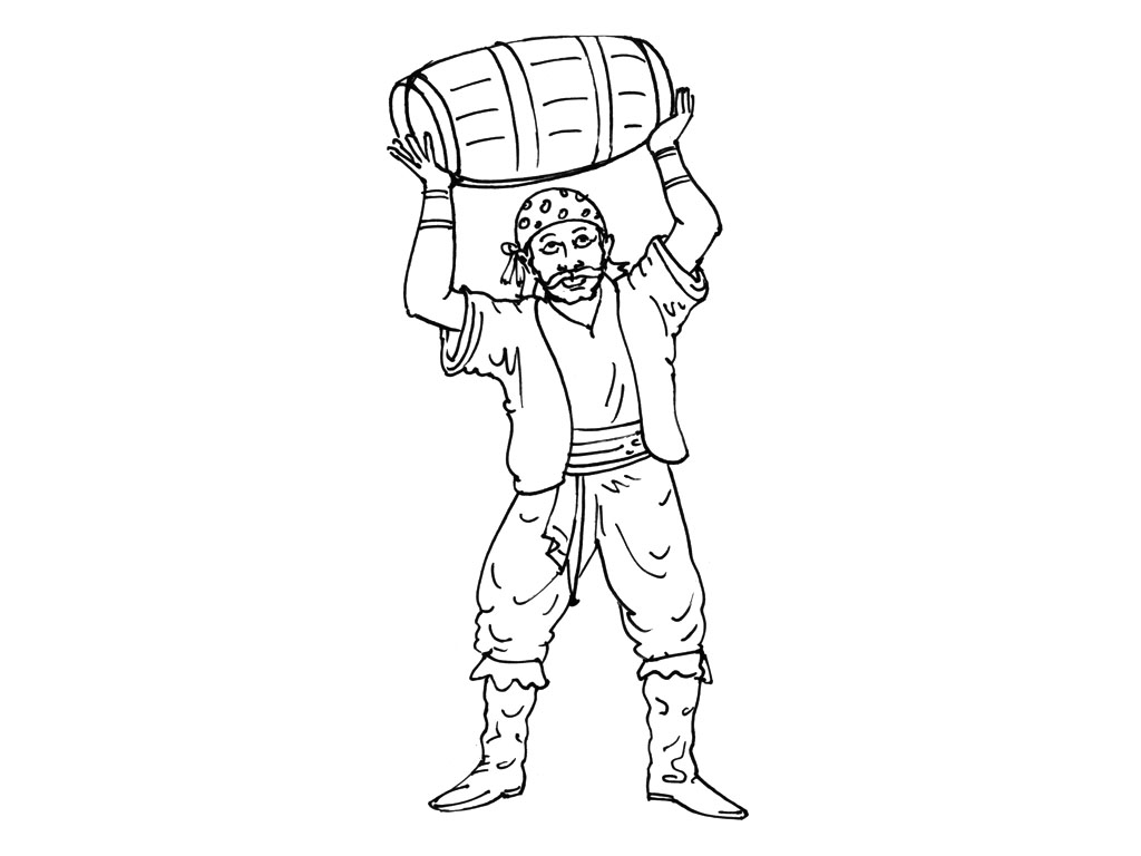 Pirate and barrel