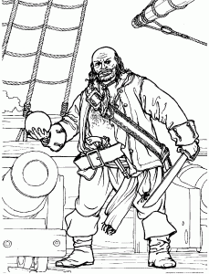 Coloring page pirates for children