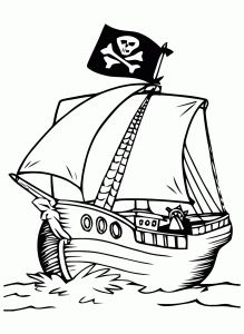 Coloring page pirates for kids