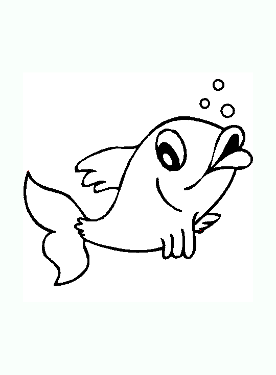 Black & white fish image to print and color