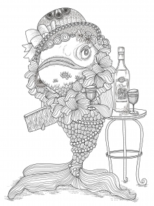 Coloring page pisces for children