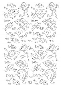 Fish coloring pages for children