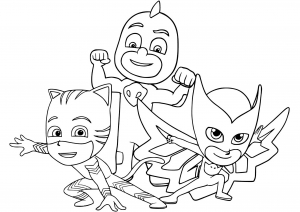 Coloring page pj masks free to color for children