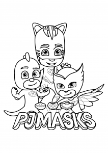 Coloring page pj masks for kids