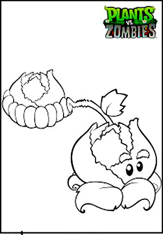 Plants vs Zombie easy coloring pages for kids