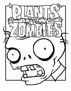Coloring page plants vs zombies for kids