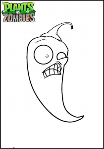 Plants vs Zombie coloring page for kids