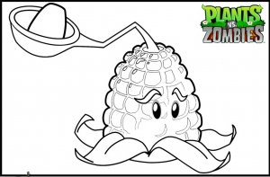 Coloring page plants vs zombies to color for kids