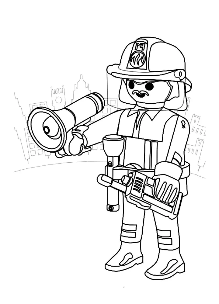 Playmobils to print (Printable Coloring Page for Kids)