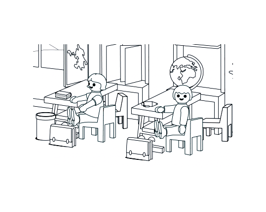 Free Playmobils coloring page to download