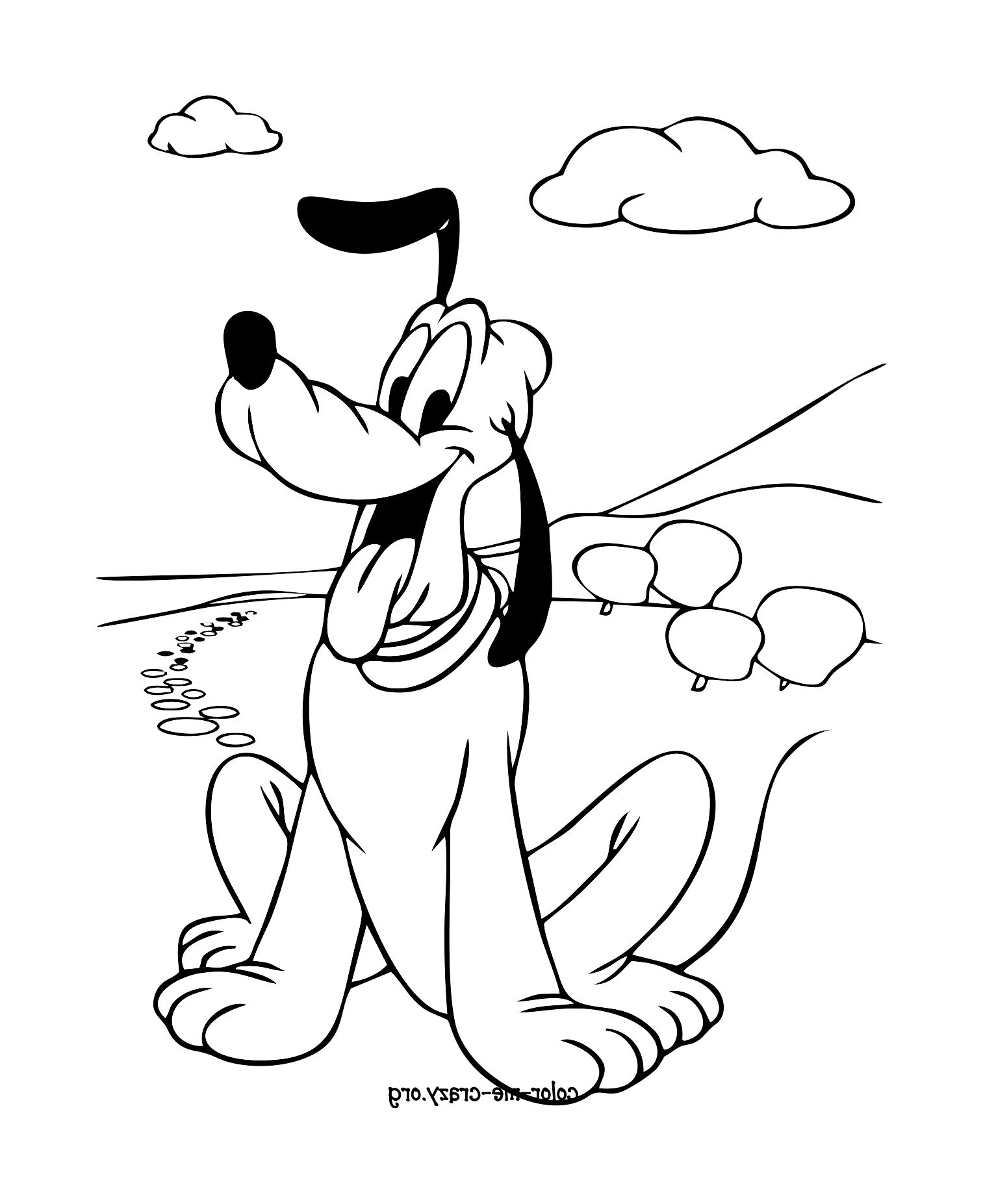 mickey and pluto coloring pages