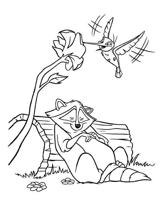 Simple Pocahontas coloring pages for kids