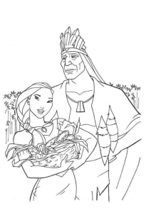 Image of Pocahontas to print and color