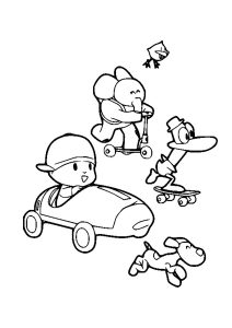 Printable Pocoyo Coloring Page for Kids : Time for new adventures