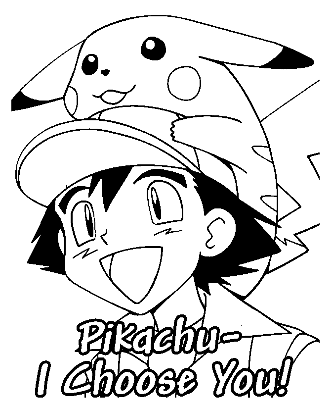 Pokemon coloring page with few details for kids