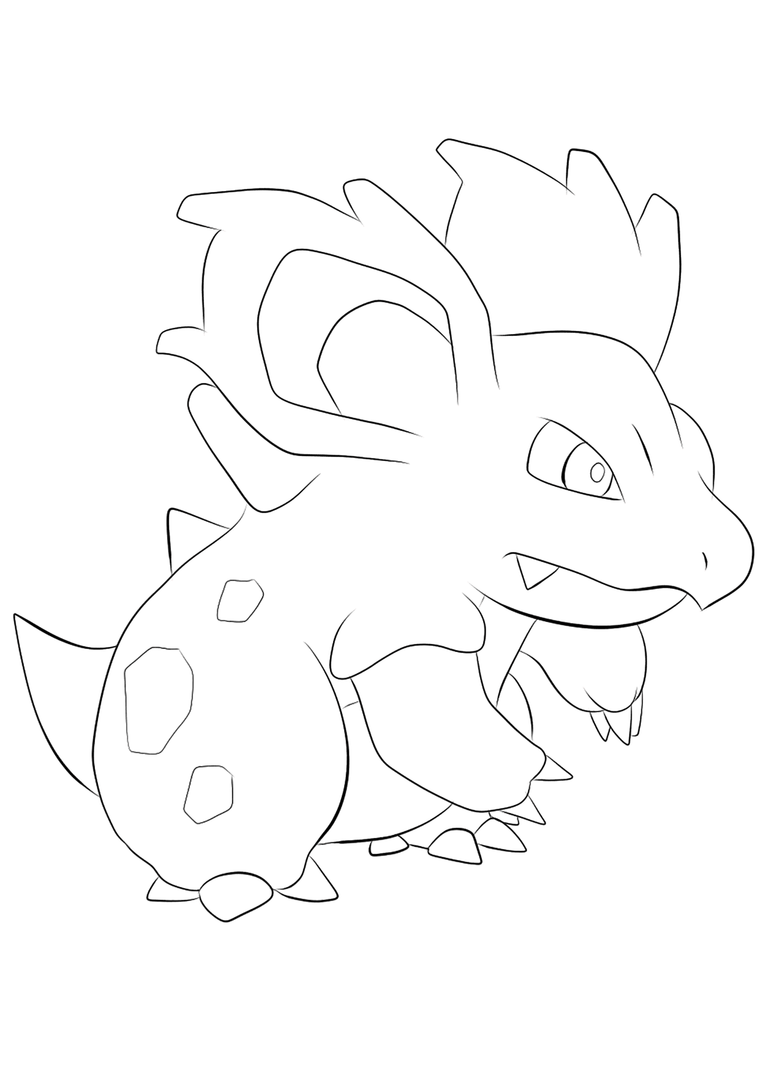 Nidorina (No.30). Nidorina Coloring page, Generation I Pokemon of type PoisonOriginal image credit: Pokemon linearts by Lilly Gerbil'font-size:smaller;color:gray'>Permission: All rights reserved © Pokemon company and Ken Sugimori.