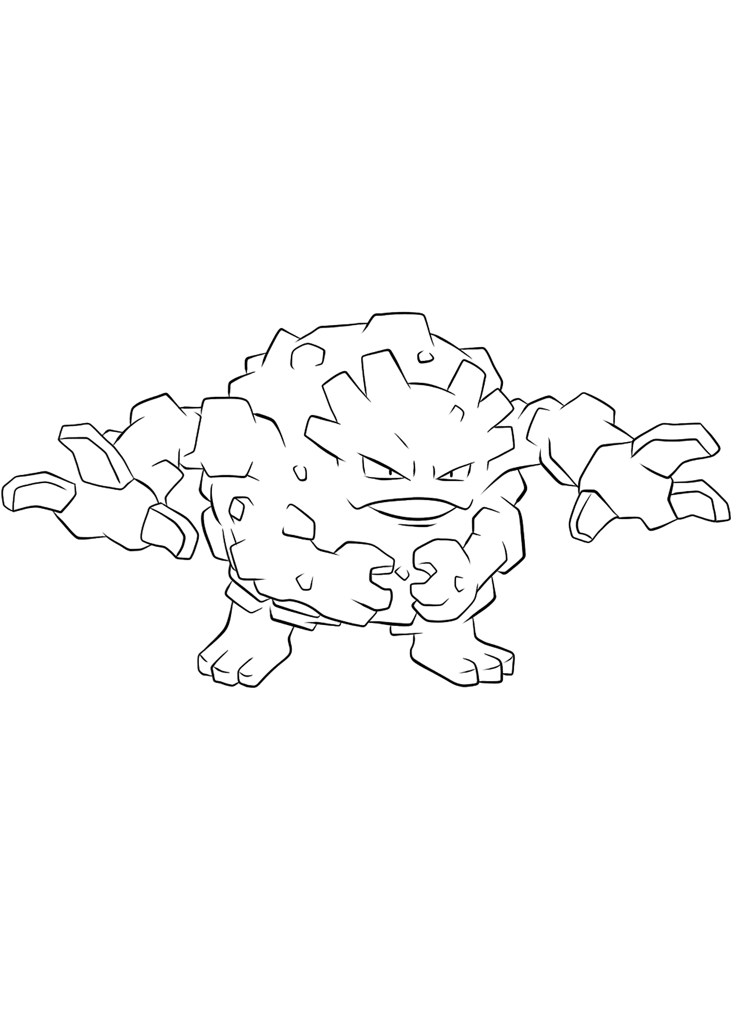 Graveler (No.75). Graveler Coloring page, Generation I Pokemon of type Rock and ElectrikOriginal image credit: Pokemon linearts by Lilly Gerbil on Deviantart.Permission:  All rights reserved © Pokemon company and Ken Sugimori.