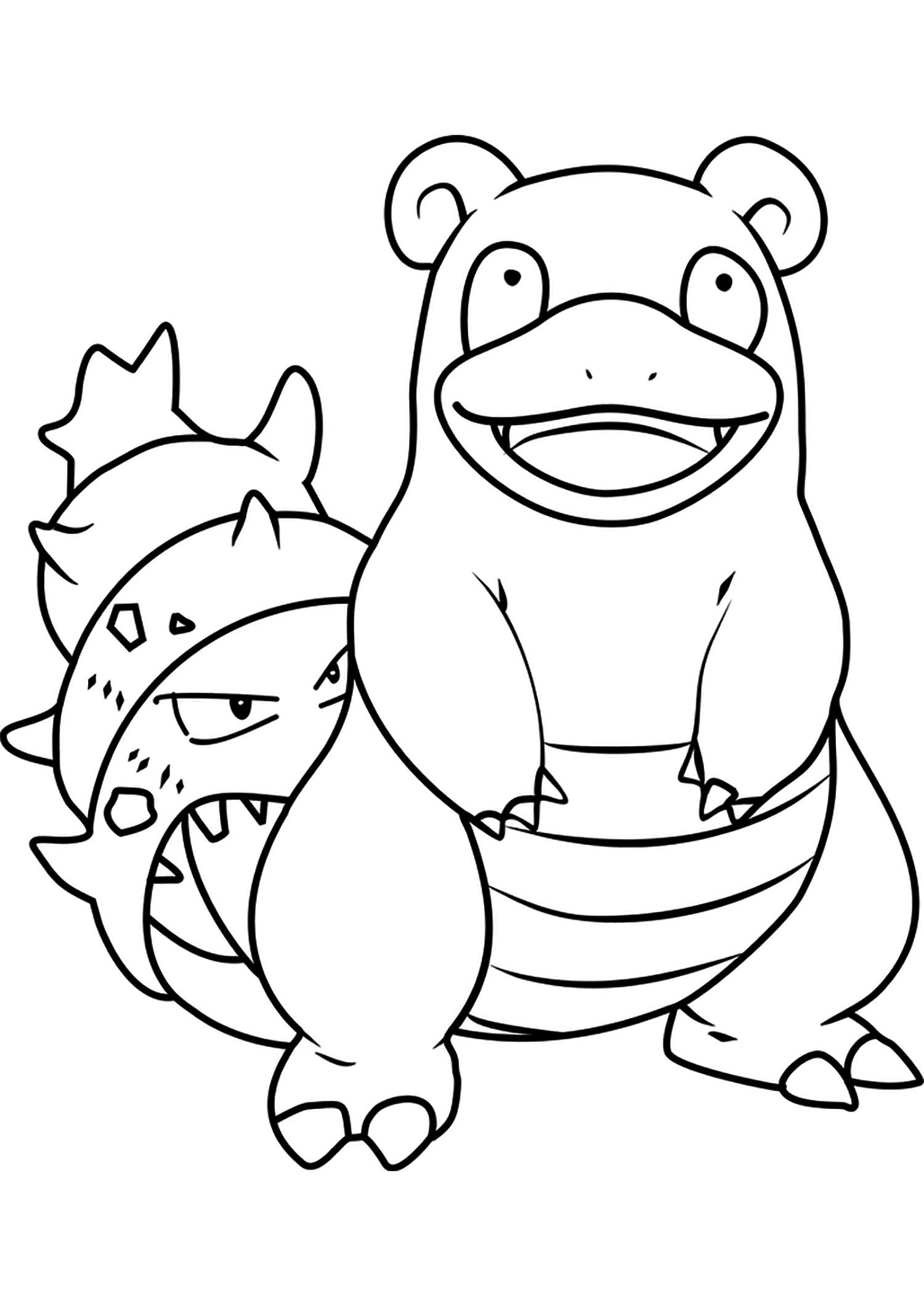 Slowbro (No.80). Slowbro Coloring page, Generation I Pokemon of type Water and PsychicOriginal image credit: Pokemon linearts by Lilly Gerbil on Deviantart.Permission:  All rights reserved © Pokemon company and Ken Sugimori.