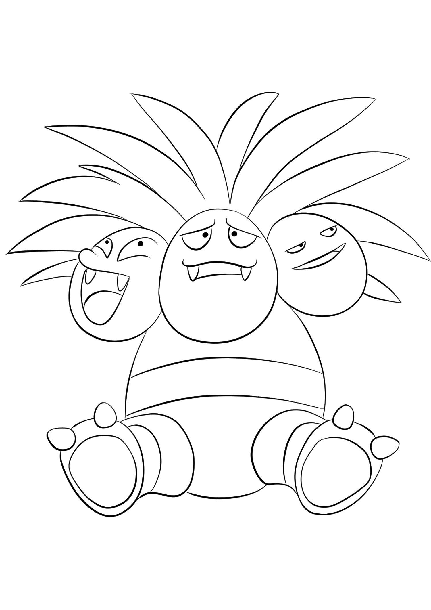 Exeggutor (No.103). Exeggutor Coloring page, Generation I Pokemon of type Grass and DragonOriginal image credit: Pokemon linearts by Lilly Gerbil on Deviantart.Permission:  All rights reserved © Pokemon company and Ken Sugimori.