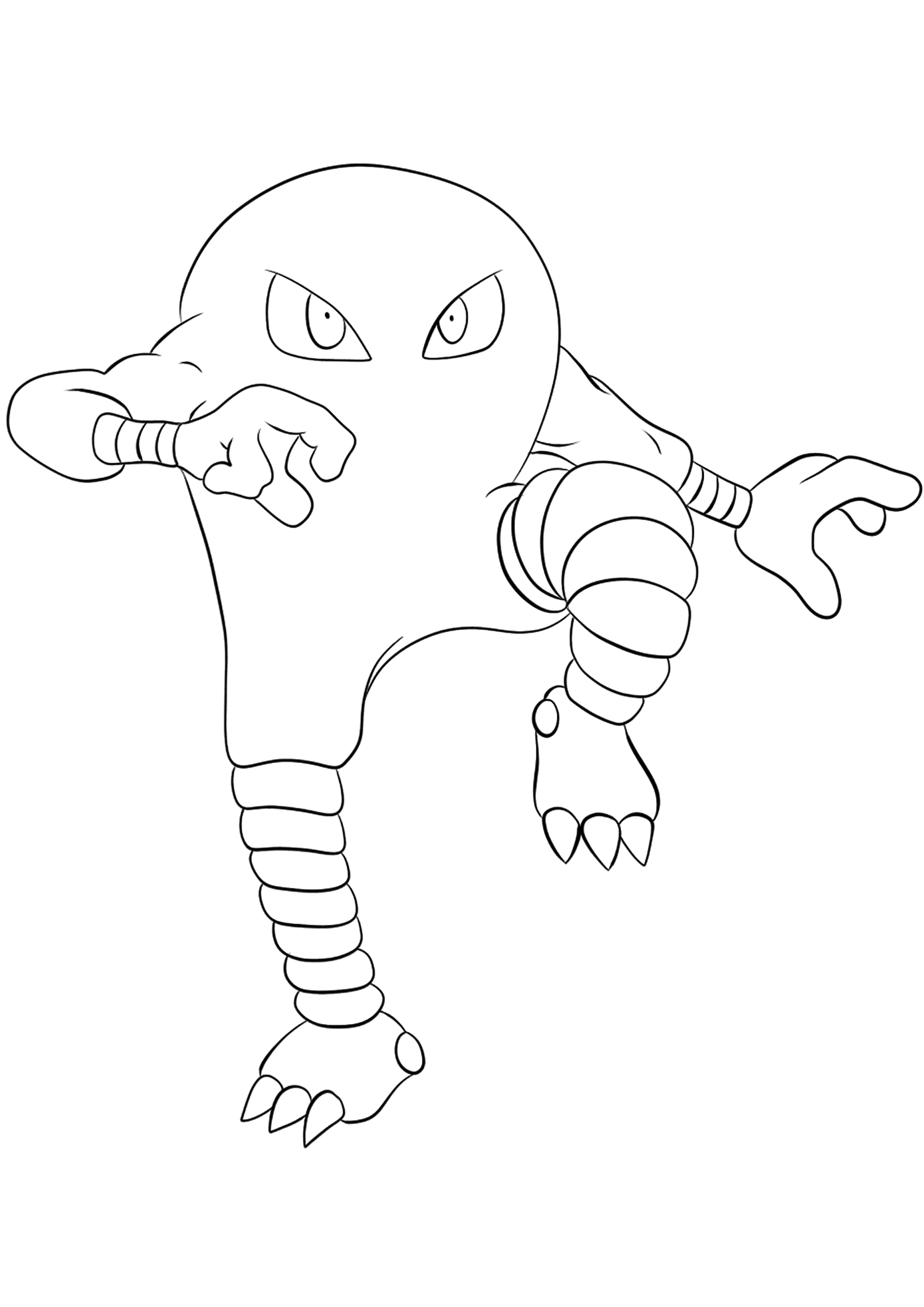 Hitmonlee (No.106). Hitmonlee Coloring page, Generation I Pokemon of type FightingOriginal image credit: Pokemon linearts by Lilly Gerbil on Deviantart.Permission:  All rights reserved © Pokemon company and Ken Sugimori.