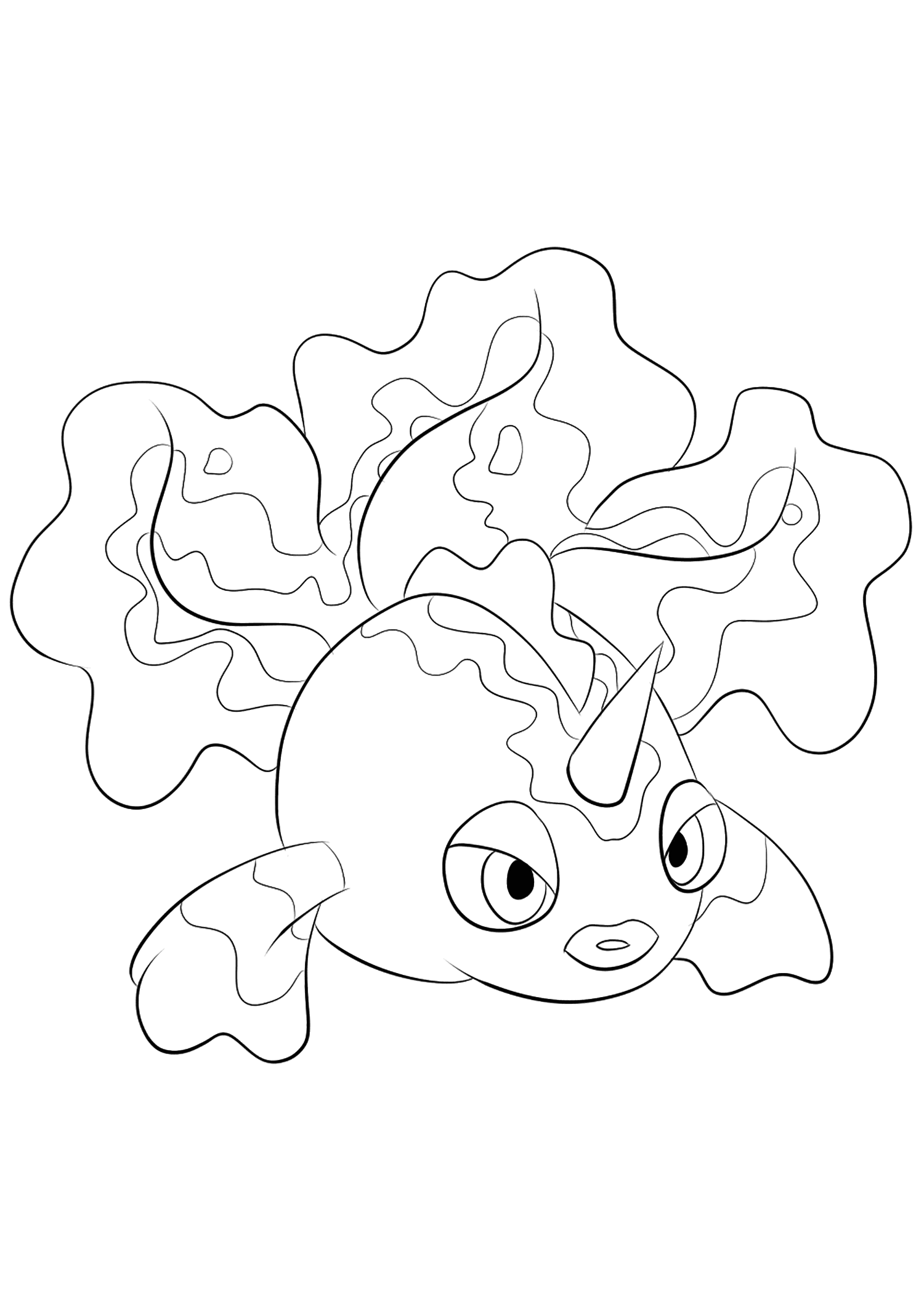 Goldeen (No.118). Goldeen Coloring page, Generation I Pokemon of type WaterOriginal image credit: Pokemon linearts by Lilly Gerbil on Deviantart.Permission:  All rights reserved © Pokemon company and Ken Sugimori.