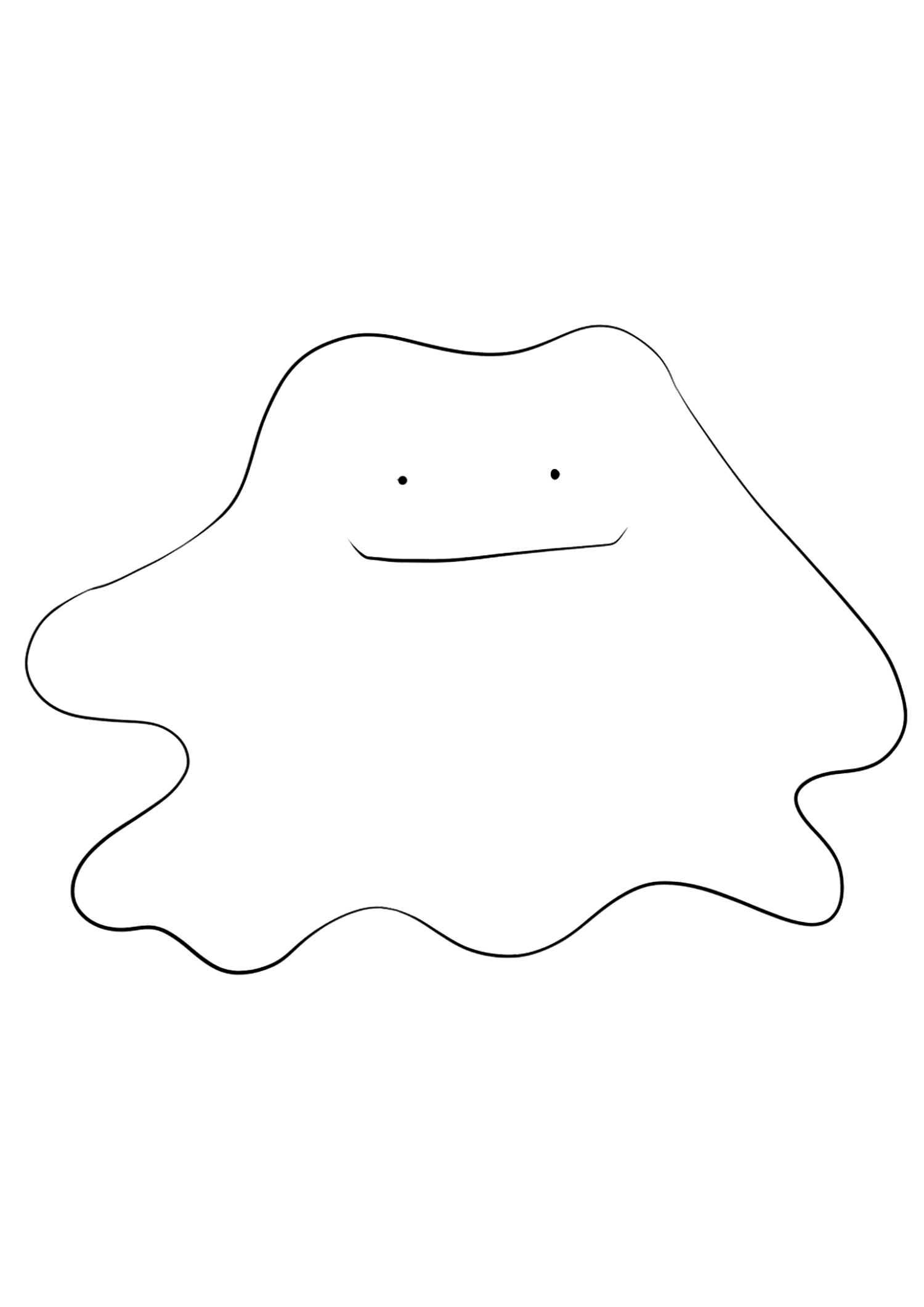 Ditto (No.132). Ditto Coloring page, Generation I Pokemon of type NormalOriginal image credit: Pokemon linearts by Lilly Gerbil on Deviantart.Permission:  All rights reserved © Pokemon company and Ken Sugimori.